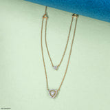 0.35 Carat Tri-Line Lab Diamond Necklace 18K Rose Gold