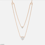 0.35 Carat Tri-Line Lab Diamond Necklace 18K Rose Gold