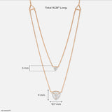 0.35 Carat Tri-Line Lab Diamond Necklace 18K Rose Gold
