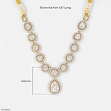 3 Carat Taj Polki Collar Lab Diamond Necklace 14K Yellow Gold