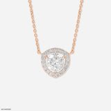 Trillion Halo Diamond Necklace 9K Yellow Gold