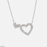 0.35 Carat Dual Heart's Embrace Lab Diamond Necklace 14K White Gold