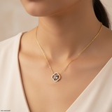 0.25 Carat Circle Of Petals Lab Diamond Pendant Without Chain 14K White Gold