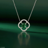 0.25 Carat Circle Of PetalsLab Diamond Pendant Without Chain 14K White Gold