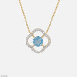 0.25 Carat Circle Of Petals Lab Diamond Necklace 14K White Gold