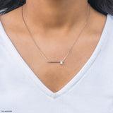 0.15 Carat Asymmetrical Lab Diamond Bar Necklace 14K Rose Gold