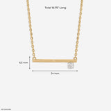0.15 Carat Asymmetrical Lab Diamond Bar Necklace 14K Rose Gold