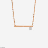 0.15 Carat Asymmetrical Lab Diamond Bar Necklace 14K Rose Gold