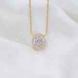 0.25 Carat Ovalis Lab Diamond Necklace 18K Yellow Gold