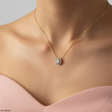 0.25 Carat Ovalis Lab Diamond Necklace 18K Yellow Gold