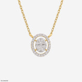 0.25 Carat Ovalis Lab Diamond Necklace 18K Yellow Gold