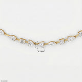 4.5 Carat Mosaic Multi-Shape Diamond Station Necklace 9K Yellow Gold