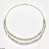Unique Lab Diamond necklace 9K Yellow Gold
