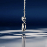 1.55 Carat Luxury Roupear Solitaire Lab Diamond Necklace 14K White Gold