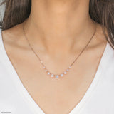1.50 Carat Heartbeat Diamond Bar Necklace 9K Rose Gold