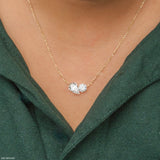 The Shining Pair Necklace 14K White Gold