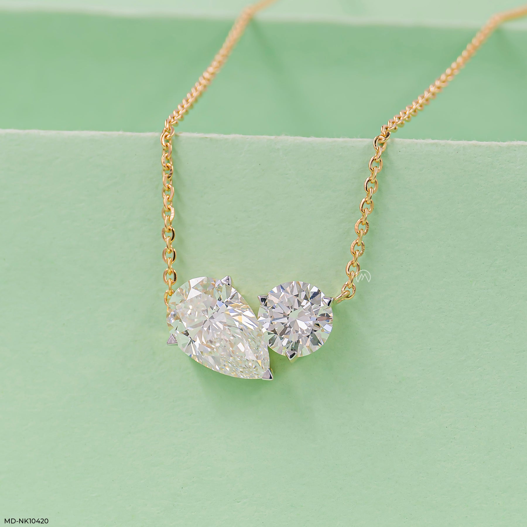 The Shining Pair Necklace 14K White Gold