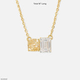 Twin Flame Solitaire Diamond Necklace 9K Yellow Gold