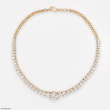 Pure Spark Tennis Diamond Necklace 18K Yellow Gold