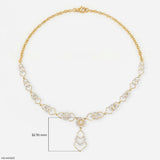 Timeless Elegant Filigree Diamond Necklace 9K Yellow Gold