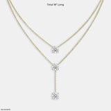 Trinity Y layered Diamond Necklace 9K Rose Gold