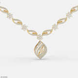 Ethereal Leafy Diamond Necklace 9K White Gold