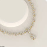 Delicate Drop Diamond Necklace 9K Yellow Gold
