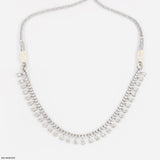 Pear Drop Fringe Lab Diamond Necklace 925 Sterling Silver
