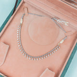 Pear Drop Fringe Lab Diamond Necklace 925 Sterling Silver