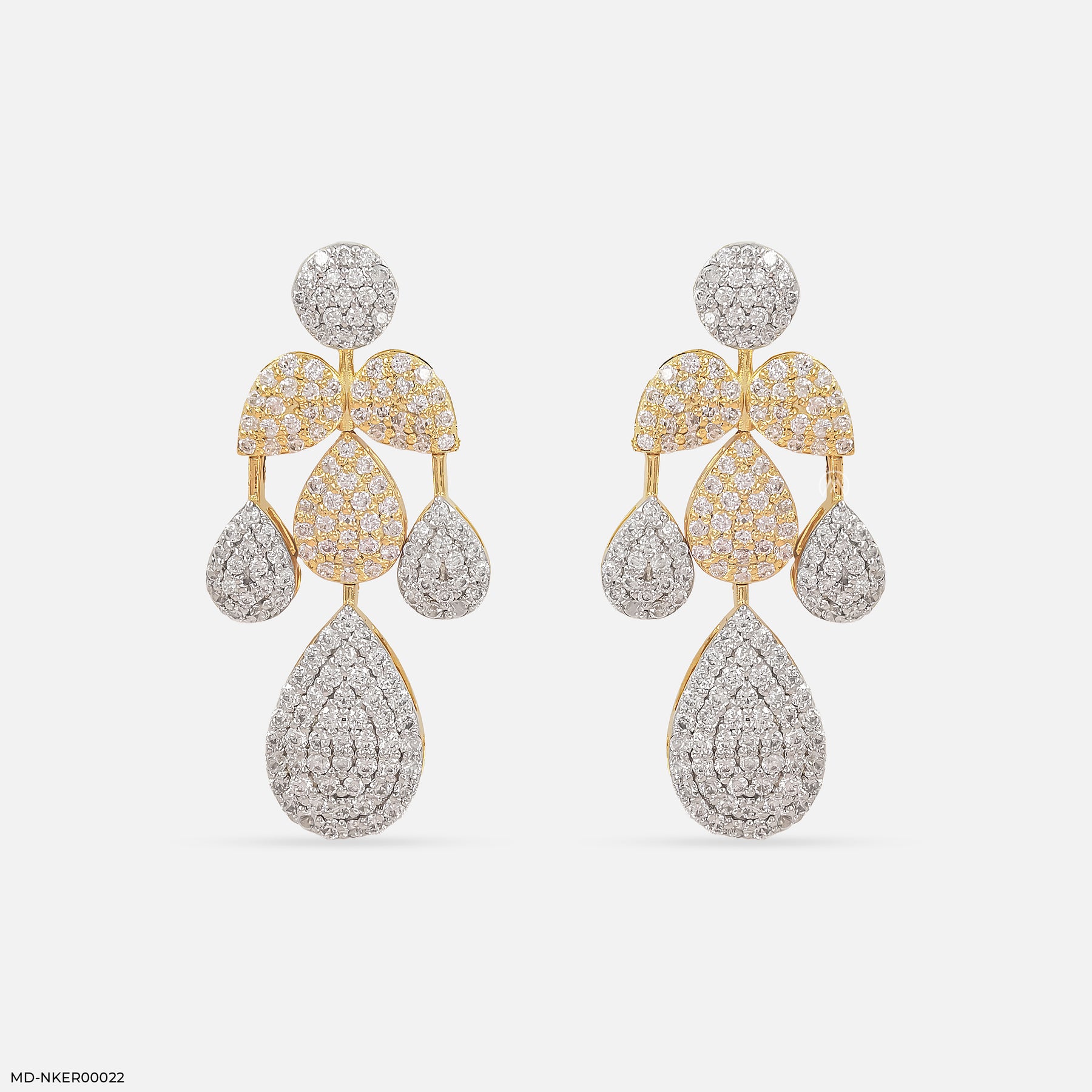 Radiant Raindrop Diamond Earrings 14K Rose Gold