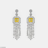 Sunlight Tassel Diamond Earrings 14K White Gold