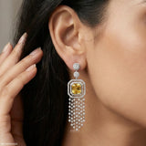 Sunlight Tassel Diamond Earrings 9K White Gold