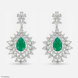 2.2 Carat Pear Emerald Blossom Earrings Platinum 950