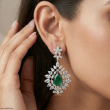 2.2 Carat Pear Emerald Blossom Earrings Platinum 950