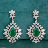 2.2 Carat Pear Emerald Blossom Earrings Platinum 950