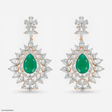 2.2 Carat Pear Emerald Blossom Earrings 9K Rose Gold