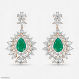 2.2 Carat Pear Emerald Blossom Earrings Platinum 950