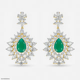 2.2 Carat Pear Emerald Blossom Earrings Platinum 950