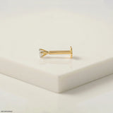 0.05 Cents Round Solitaire Lab Diamond Nosepin 14K Yellow Gold