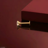 0.1 Carat Solitaire Lab Diamond Nosepin 14K Yellow Gold