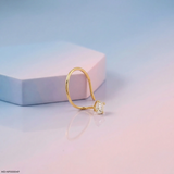 0.11 Carat Round Lab Diamond Stud Nosepin 14K Yellow Gold