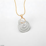 Artistic Circle Pendant 14K White Gold