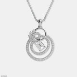 Artistic Circle Pendant 14K White Gold