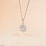 Solaris Diamond Petal Pendant 9K White Gold