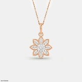 Solaris Diamond Petal Pendant 9K White Gold