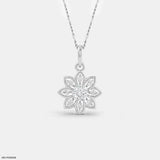 Solaris Diamond Petal Pendant 9K White Gold