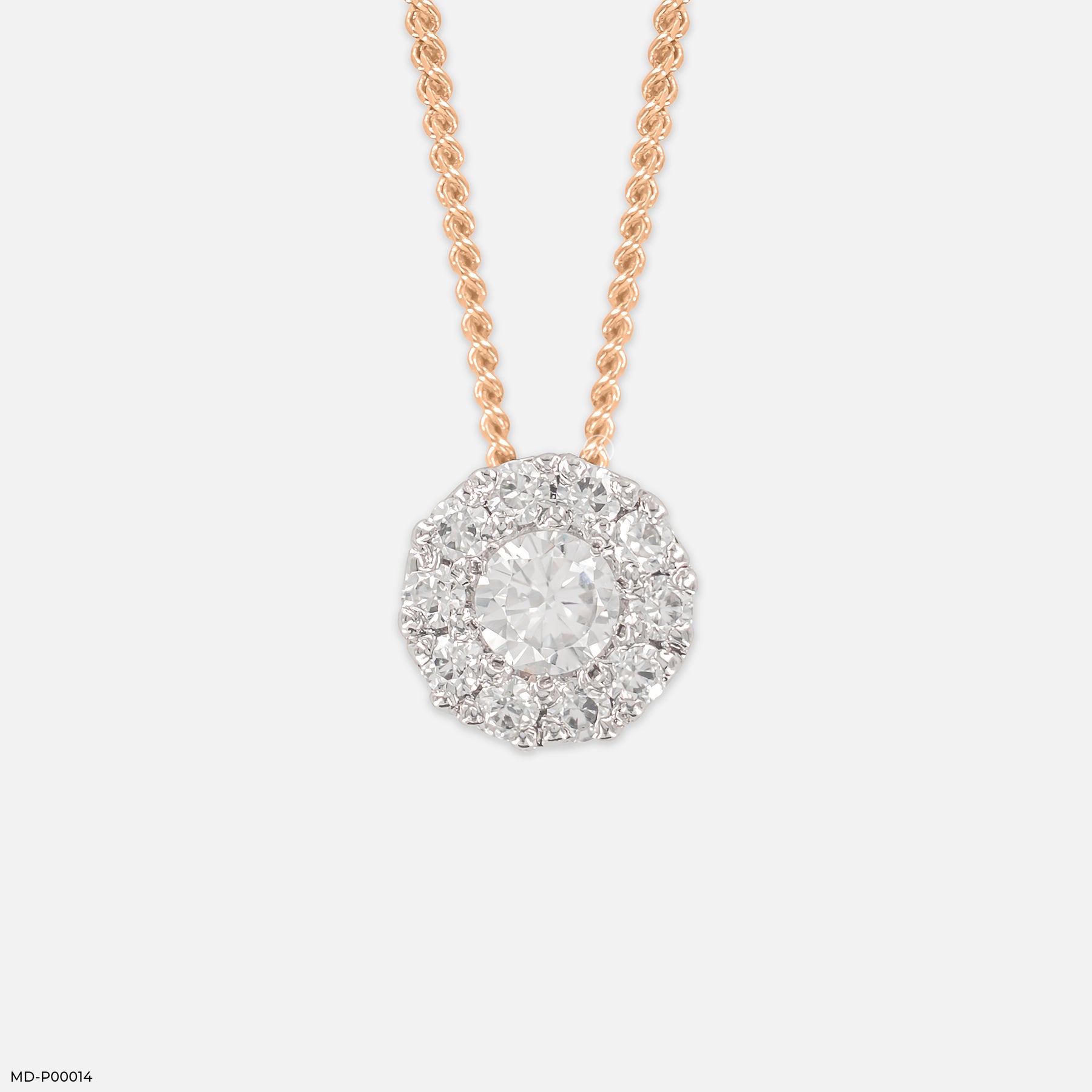 0.5 Carat Circle of Light Pendants 14K Rose Gold