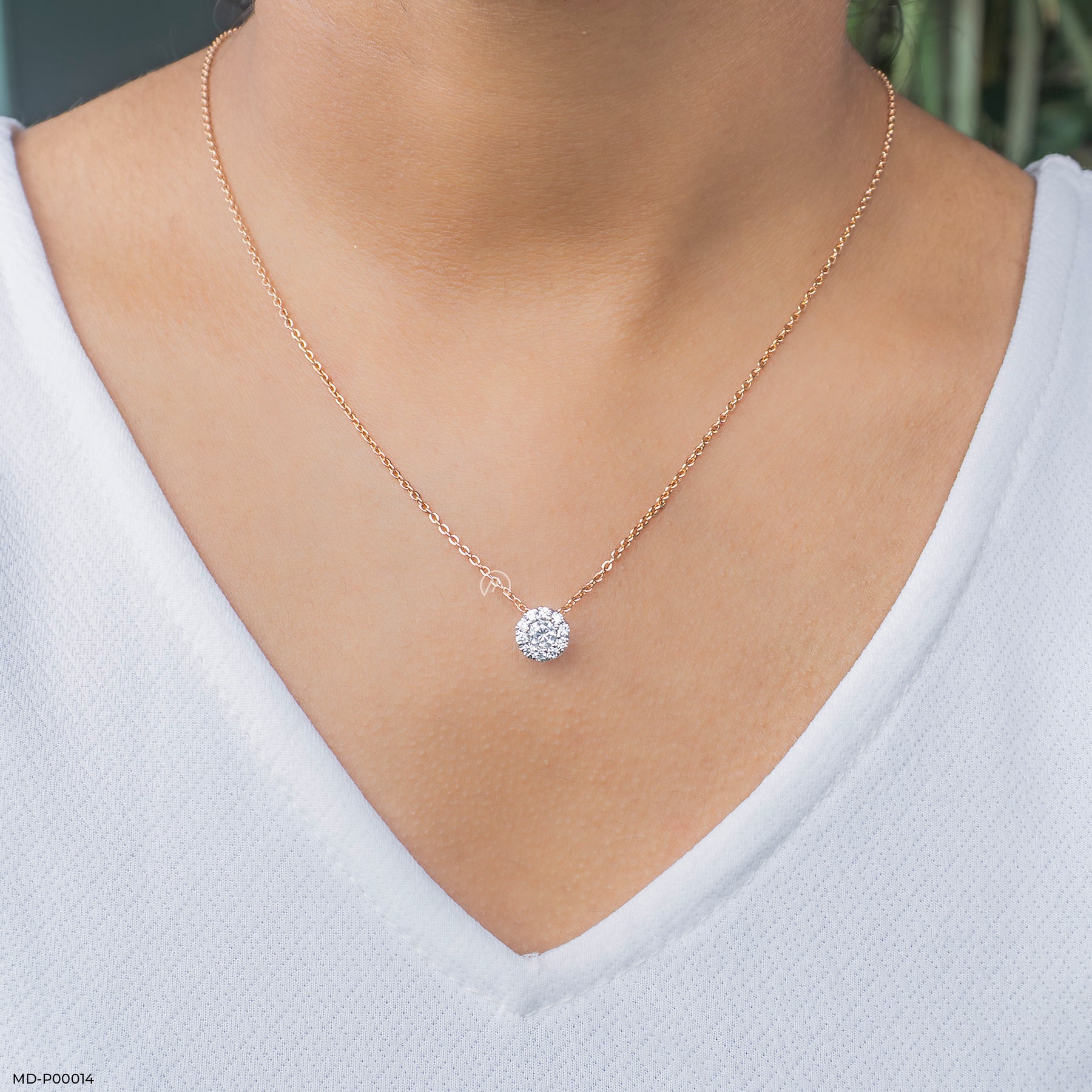 0.5 Carat Circle of Light Pendants 14K Rose Gold