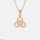 Triple Heart Diamond Pendant 9K Rose Gold