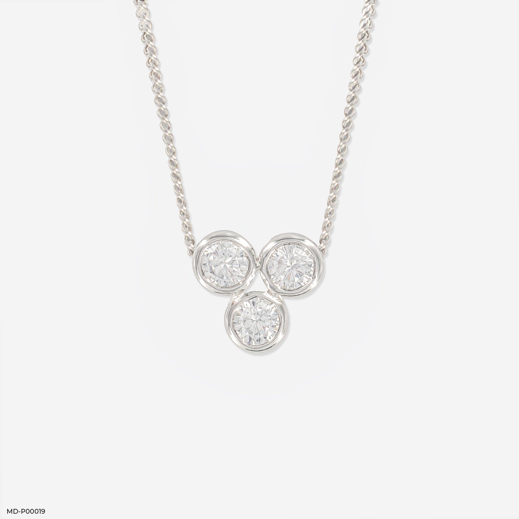 0.50 Carat Three Dots Pendants Platinum 950